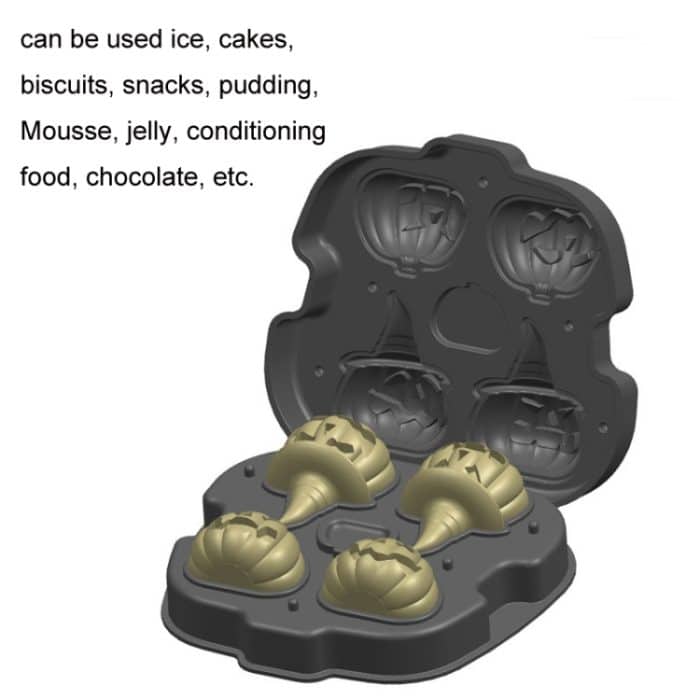 W1532 Kürbis-Eiscreme-Silikon-Eisgitterform, Schokolade, Whiskey, Eiswürfel, Eishockey, Gold, Black – Bild 4