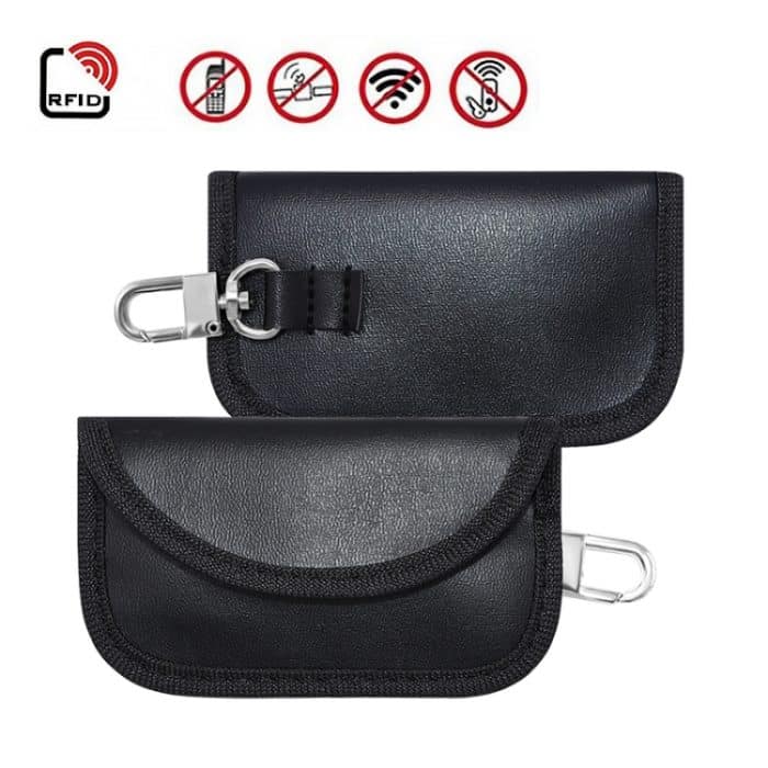 TBD0603058201.jpg PU-Leder RFID-Handy-Autoschlüssel-Signalabschirmungstasche Anti-Strahlungs-Tasche, PU Black – Bild 1