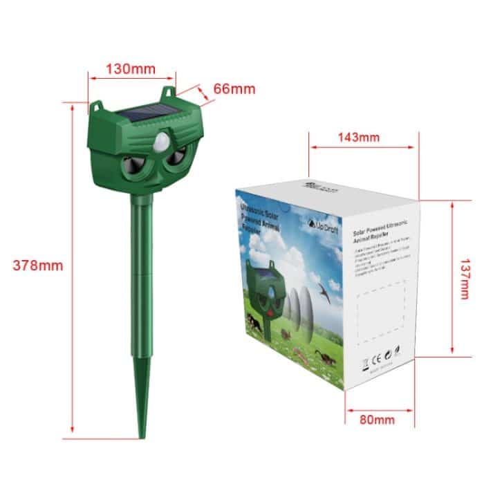 RC-543 Outdoor-Solar-Hundeabwehr-Infrarot-Ultraschall-Tier-Vogel-Repeller – Bild 8