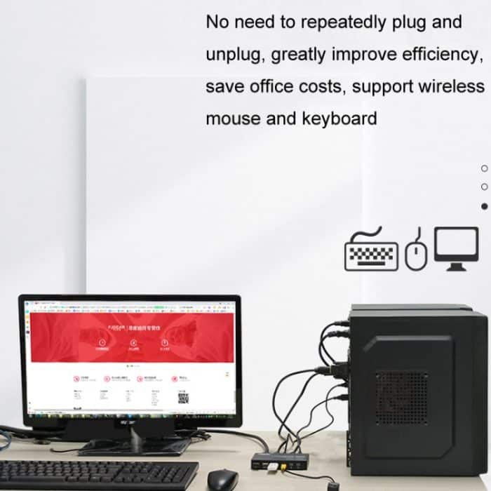 FJGEAR FJ-HK201A 60Hz HD Audio und Video HDMI zu KVM Umschalter – Bild 6