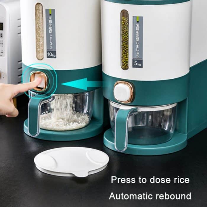 Insektensicherer, versiegelter, feuchtigkeitsbeständiger Frischreis-Aufbewahrungsbehälter mit einem Knopfdruck, 5 KG – Bild 5