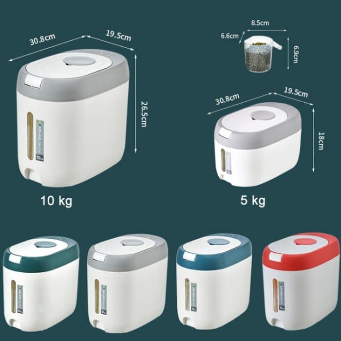 In der Küche versiegelter, feuchtigkeits- und staubdichter Aufbewahrungs-Reiskübel, Red 10kg, Red 5kg, Gray 10kg, Gray 5kg, Blue 10kg, Blue 5kg, Green 10kg, Green 5kg – Bild 2