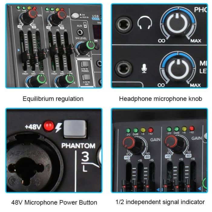 USB-symmetrische 4-Wege-Bluetooth-Soundkarte für die Aufnahme von Heimcomputern – Bild 7