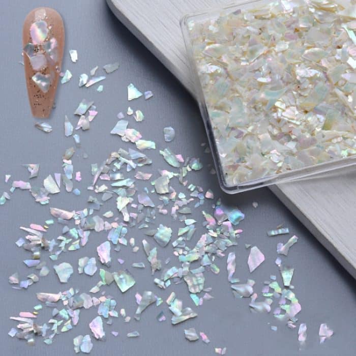 4 Boxen Nail Art Dekoration Muschelfragment Nageldekoration, Stil:, 01 Bay, 02 Champagne, 03 Smooth, 04 Colorful, 05 White, 06 Mixed Color – Bild 1