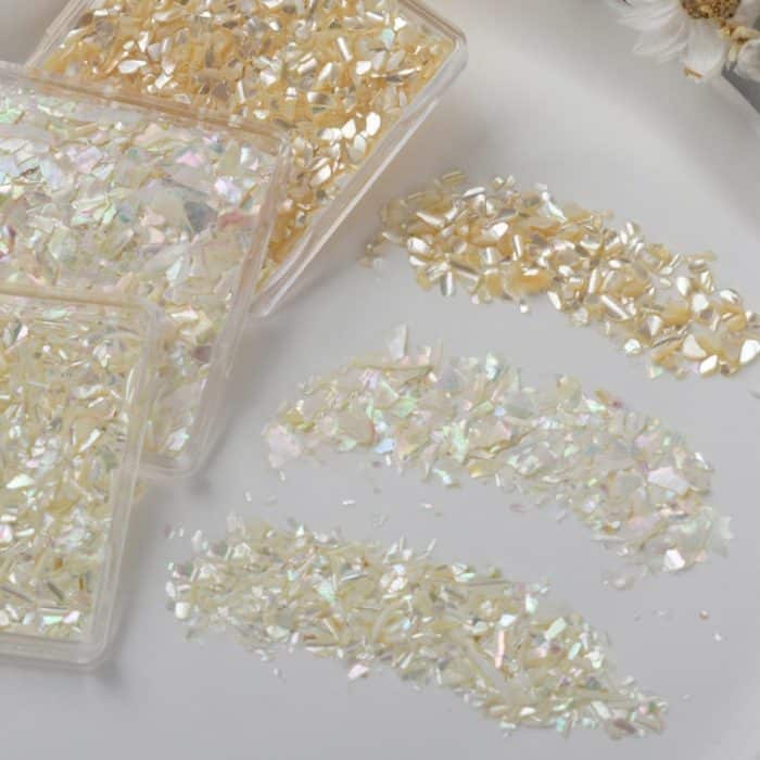 4 Boxen Nail Art Dekoration Muschelfragment Nageldekoration, Stil:, 01 Bay, 02 Champagne, 03 Smooth, 04 Colorful, 05 White, 06 Mixed Color – Bild 3