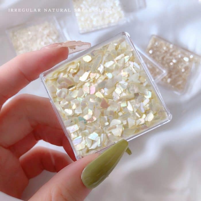 4 Boxen Nail Art Dekoration Muschelfragment Nageldekoration, Stil:, 01 Bay, 02 Champagne, 03 Smooth, 04 Colorful, 05 White, 06 Mixed Color – Bild 4