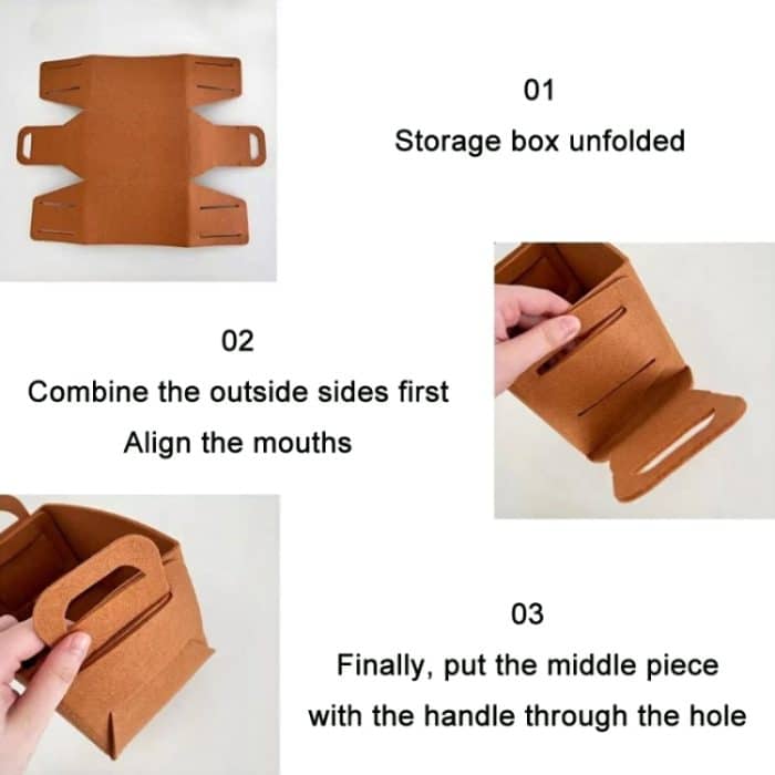 2 Stück faltbare Aufbewahrungskörbe aus Filz von Home Clutter, Large, Medium, Small – Bild 6