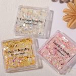 3 Boxen Nageldekorationen Muschel Pailletten Nagelschmuck, 01 Golden, 02 Peach Pink, 03 White – Bild 3