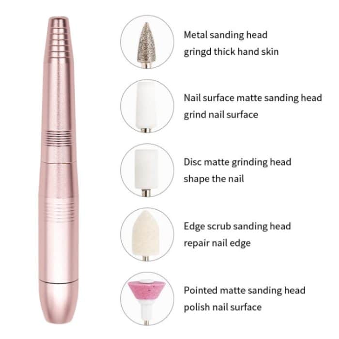 USB-Stecker, Aluminium-Nagelbohrmaschine, elektrisches Maniküre-Fräser-Set, Nail Drill Machine (Pink), Nail Drill Machine (Silver), Nail Drill Machine (Golden) – Bild 3