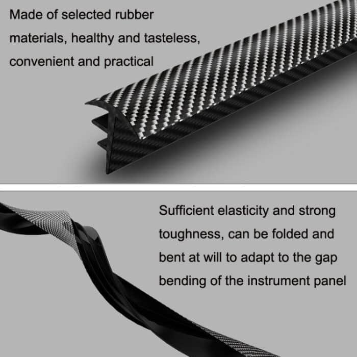 Auto-Elastomer-Dichtung, Gummistreifen, Instrumententafel, auslaufsicher, staubdicht, schalldicht, universell, N856 Carbon Fiber Pattern, 2pcs N856 No Fiber Pattern – Bild 4