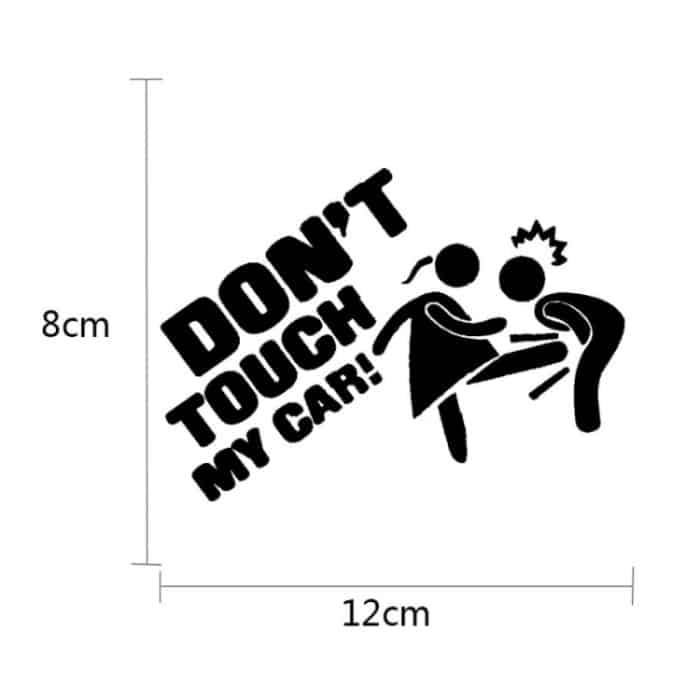 10 Stück Autoaufkleber „Do Not Touch My Car“, personalisierter reflektierender Warnaufkleber, Black, White – Bild 2