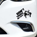 10 Stück Autoaufkleber „Do Not Touch My Car“, personalisierter reflektierender Warnaufkleber, Black, White – Bild 4