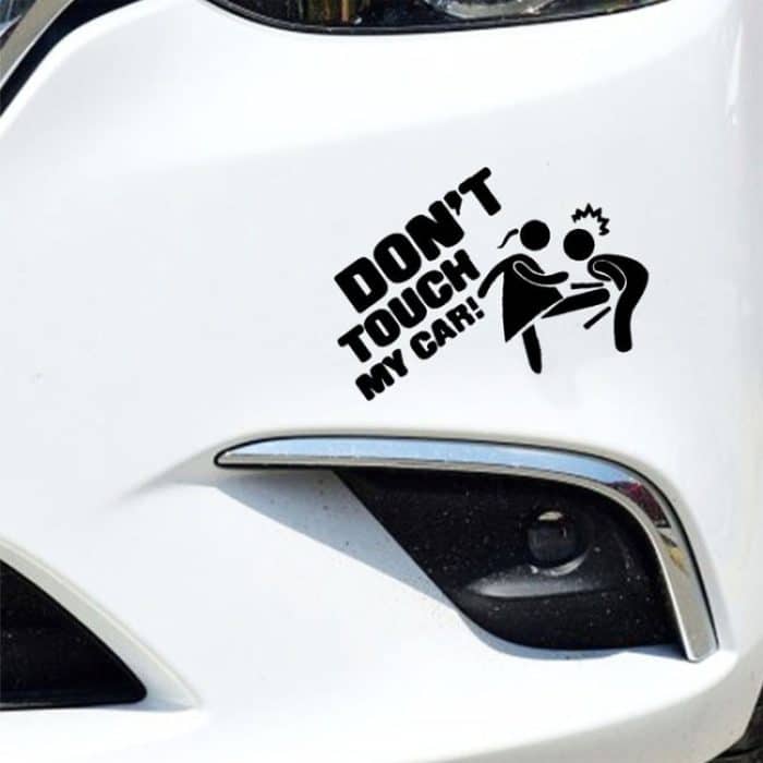 10 Stück Autoaufkleber „Do Not Touch My Car“, personalisierter reflektierender Warnaufkleber, Black, White – Bild 4
