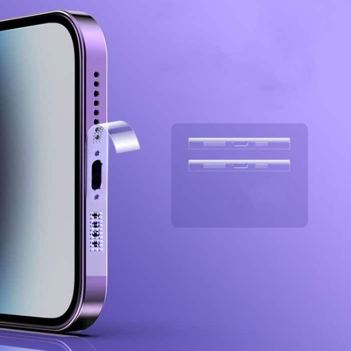 TBD0603119401.jpg 5 Sets weiches Hydrogel-Film-Lautsprecher-Staubnetz für iPhone 14, iPhone 13, iPhone 12-Serie, Spezifikationen:, 2pcs/set, 2pcs/set With Dust Plugs – Bild 1