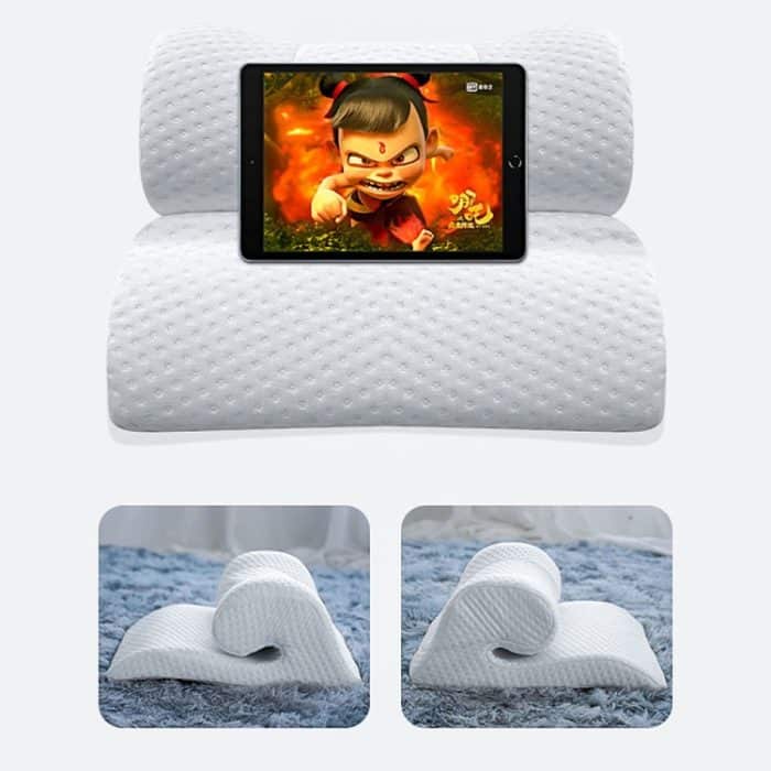 Auto-Nacken- und Lendenkissen, Handy-Tablet-Kissenhalterung, Pillow (White), Pillow (Rainbow) – Bild 2