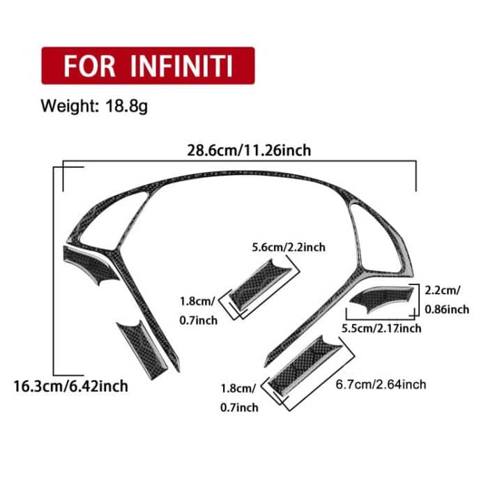 Für Infiniti G35/G37/G25/Q60 6 teile/satz Lenkrad Dekorative Abdeckung Trim Aufkleber – Bild 3