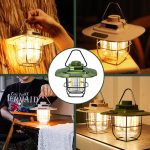 LY02 LED Retro Laterne Handzelt Lampe USB Lade Camping Licht, LY02 White, LY02 Black, LY02 Green – Bild 2