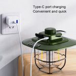 LY02 LED Retro Laterne Handzelt Lampe USB Lade Camping Licht, LY02 White, LY02 Black, LY02 Green – Bild 3