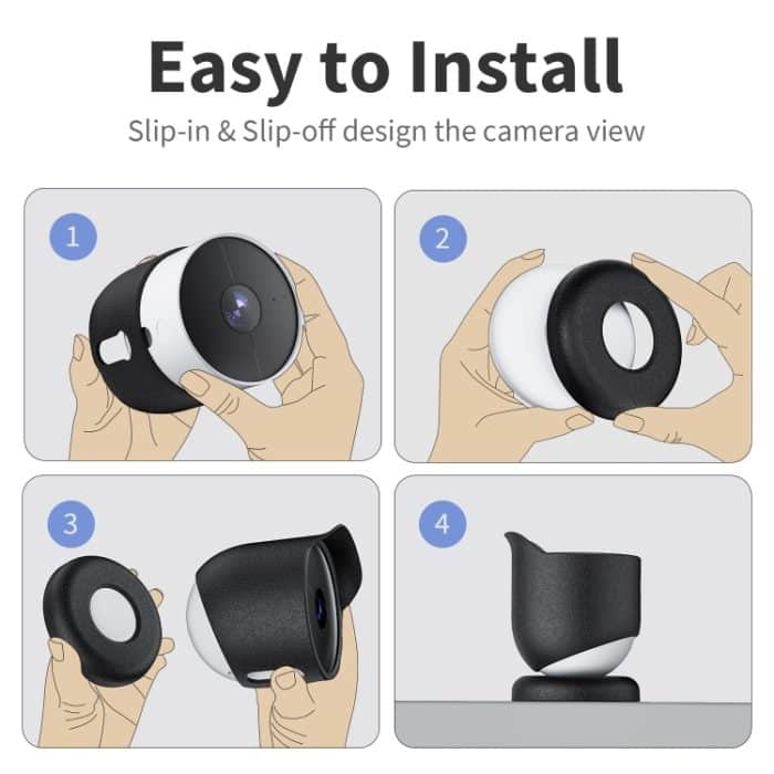 Für Google Nest Camera Outdoor Silikon wasserabweisende Schutzhülle, For Google Nest White, For Google Nest Black – Bild 6