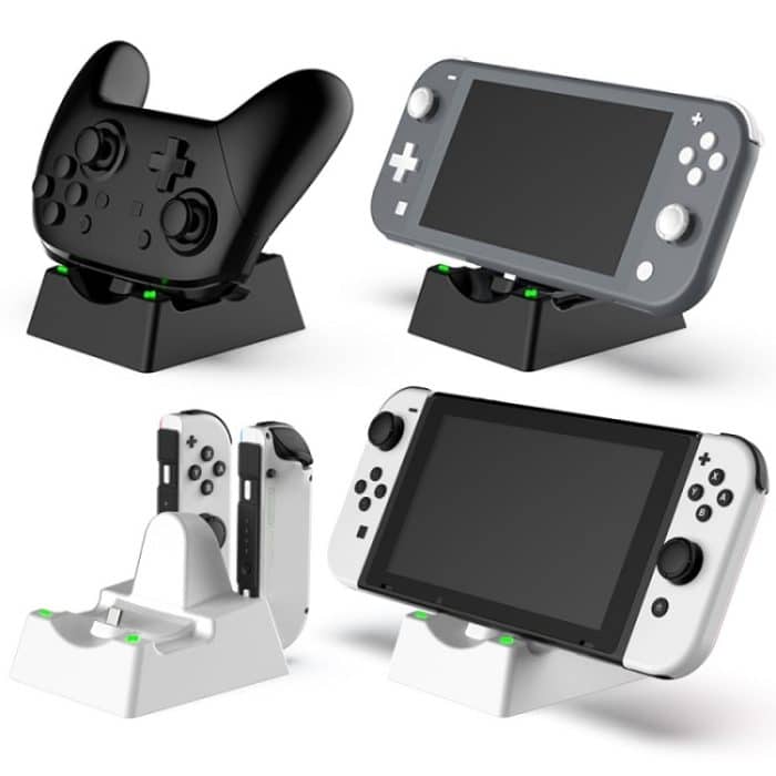Spielkonsolen-Griffständer-Ladegerät für Nintendo Switch/Switch Oled/Switch Lite, DSS-100 White, DSS-100 Black – Bild 2
