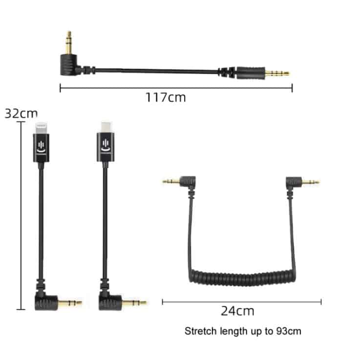 Für Rode Mikrofon YICHUANG Adapter Audiokabel, 3.5mm To 8 Pin, 3.5mm To Type -C, 3.5mm TRS to TRS, 3.5mm TRS to TRRS – Bild 3