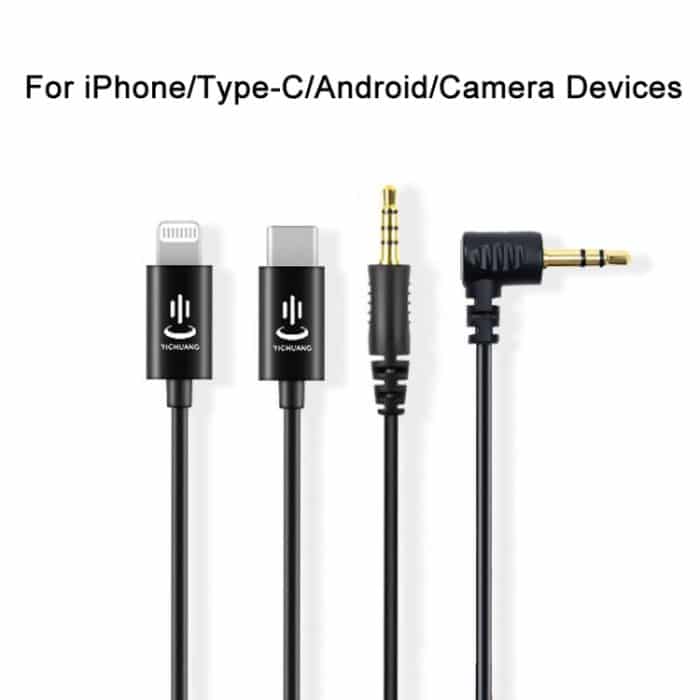 Für Rode Mikrofon YICHUANG Adapter Audiokabel, 3.5mm To 8 Pin, 3.5mm To Type -C, 3.5mm TRS to TRS, 3.5mm TRS to TRRS – Bild 4