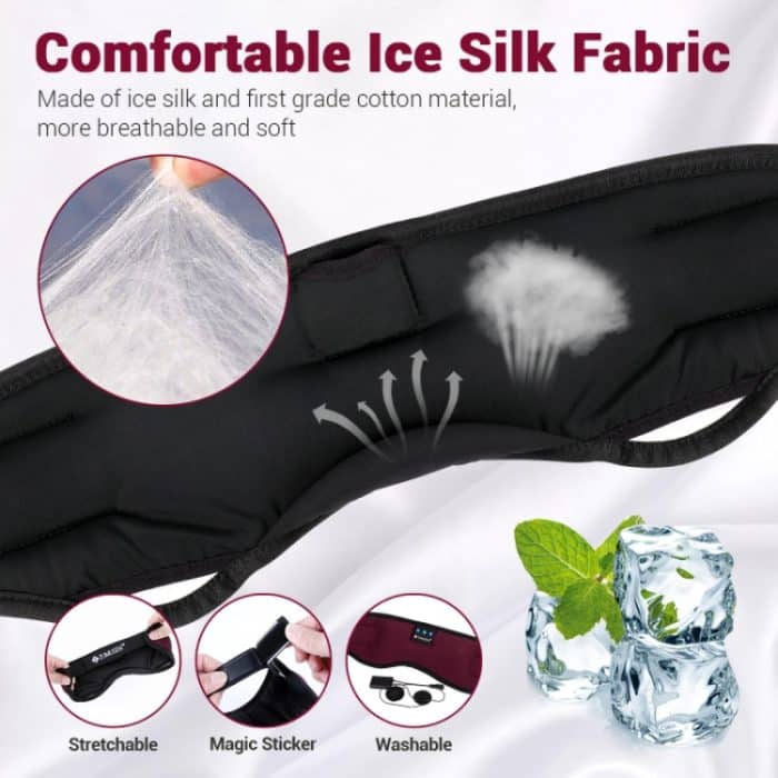 Bluetooth 5.2 Schlaf-Augenmaske, intelligente Musik-Augenschutz-Kopfhörer, A0091 Jujube, A0091 Black, A0091 Blue, A0091 Purple, A0091 Pink, A0091 Green – Bild 4