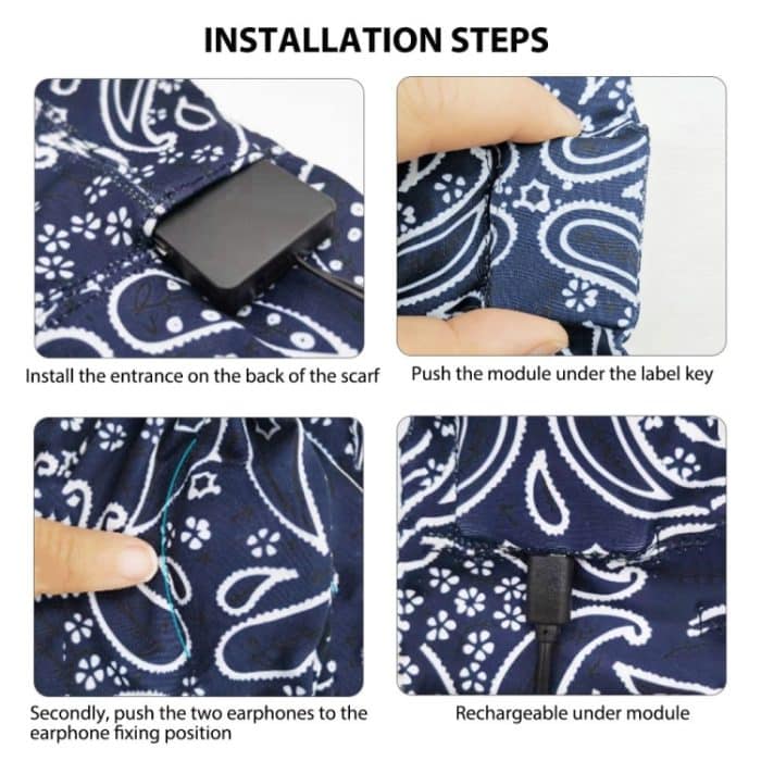 Schlafkopfhörer, kabelloses Stirnband für Training, Yoga, Laufen, Schlafen, Meditation, Wireless Headband Deep Blue – Bild 5