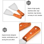 2 Stück Edelstahl-Pizza- und Steakschaufel, Holzgriff, schräge Schaufel, Küchenwerkzeug, S, L – Bild 4