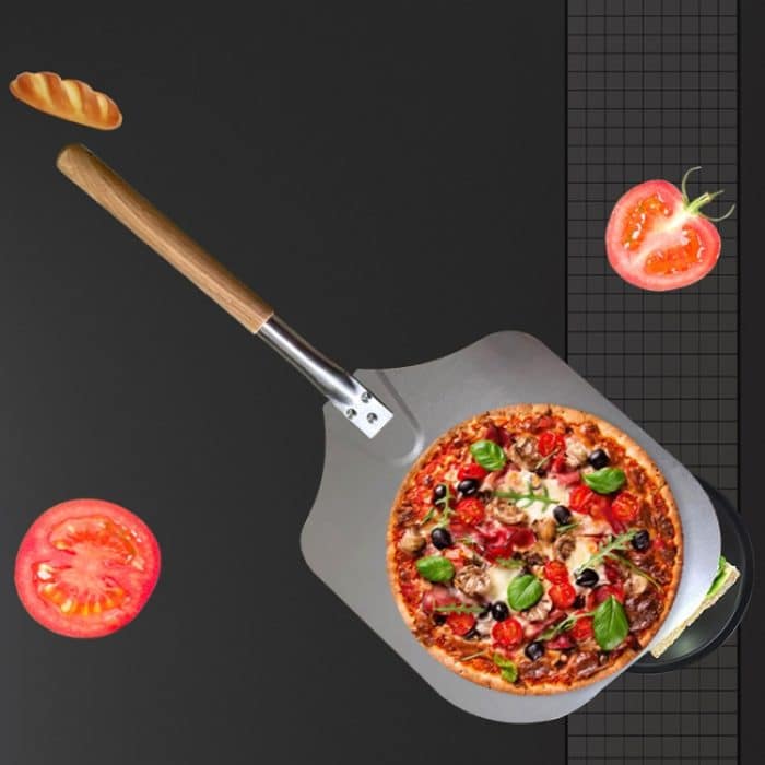 Abnehmbare Aluminium-Eichen-Pizza-Kuchen-Transferschaufel, Küchen-Backwerkzeuge, 12 inches – Bild 2