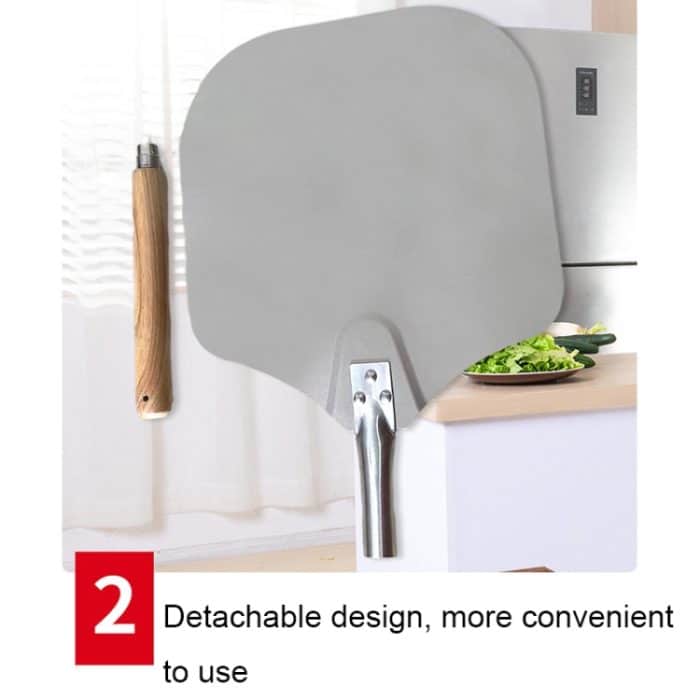 Abnehmbare Aluminium-Eichen-Pizza-Kuchen-Transferschaufel, Küchen-Backwerkzeuge, 12 inches – Bild 5
