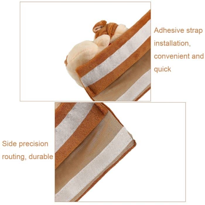 002 Niedliches Cartoon-verdicktes Sicherheitsgurt-Anti-Strangled-Schutzkissen, Länge:, 23cm (Gray Fox), 23cm (Bear) – Bild 5