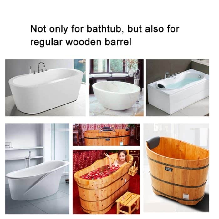 Rutschfestes Badewannenregal aus Bambus, multifunktionales Einweichregal, Bamboo Color, White – Bild 4