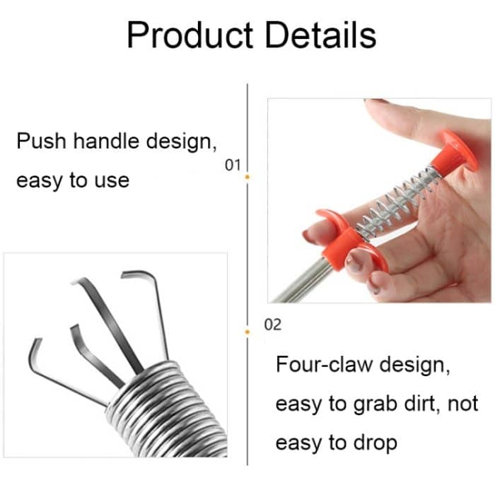 5 Stück multifunktionaler Vier-Klauen-Greifer, biegsamer Schlauch-Abwasserbagger, 60cm 2, 90cm, 160cm, 200cm – Bild 5