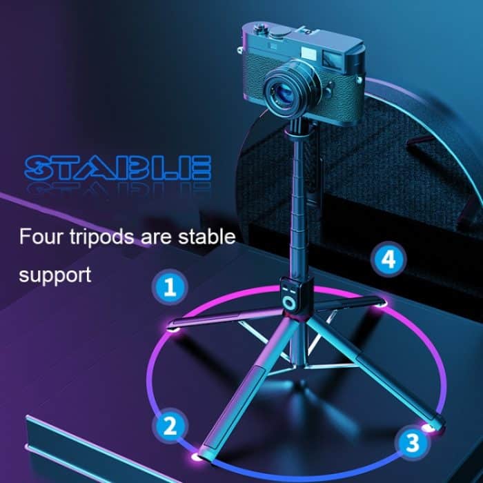 Um 360 Grad drehbarer, faltbarer Bluetooth-Selfie-Sticks-Live-Ständer, Spezifikationen:, P220 TK (Single Clip), P225 TK (Single Clip) – Bild 4