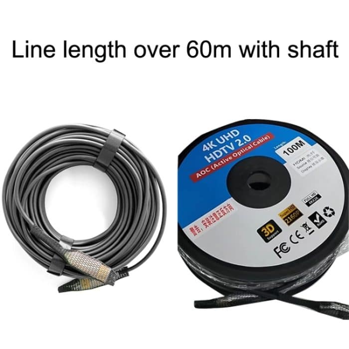 2.0 Version HDMI Fiber Optical Line 4K Ultra High Clear Line Monitor Verbindungskabel, Länge:, 10m, 15m, 20m, 25m, 30m, 35m, 40m, 50m, 60m With Shaft, 70m With Shaft, 80m With Shaft, 90m With Shaft, 100m With Shaft, 150m With Shaft, 200m With Shaft – Bild 5