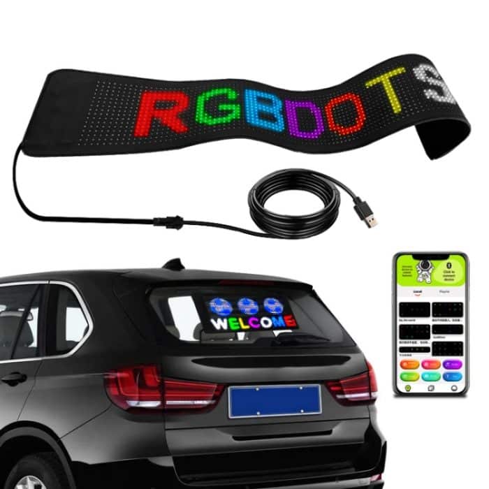 TBD0603226001.jpg Flexibles Auto-LED-Display, Handy-APP-Steuerung, Bluetooth-Verbindung, S1664RGB 390x107mm, S1696RGB 672x122mm, S3264RGB 390x187mm, S3296RGB 672x218mm – Bild 1