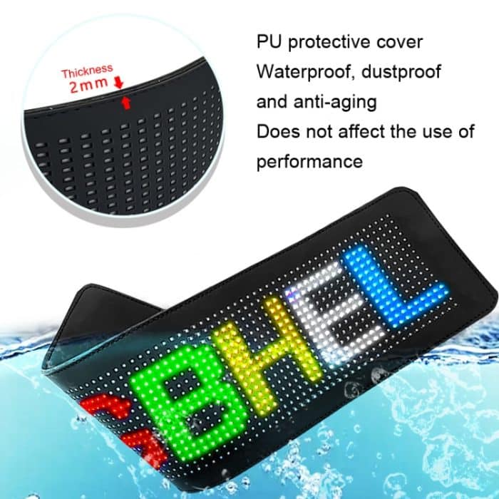 Flexibles Auto-LED-Display, Handy-APP-Steuerung, Bluetooth-Verbindung, S1664RGB 390x107mm, S1696RGB 672x122mm, S3264RGB 390x187mm, S3296RGB 672x218mm – Bild 4