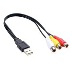 USB auf 3 RCA Bus 1 Stecker 3 Buchse AV-Audiokabel, 25cm, 1.5m