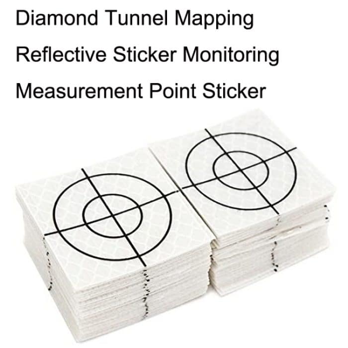 FP001 100 Stück Diamond Tunnel Mapping Reflektierende Aufkleber Überwachung Messpunkt Aufkleber, Größe:, 20x20mm, 30x30mm, 40x40mm, 50xx50mm, 60x60mm, 20x20mm With Triangle, 30x30mm With Triangle, 40x40mm With Triangle, 50x50mm With Triangle... – Bild 3