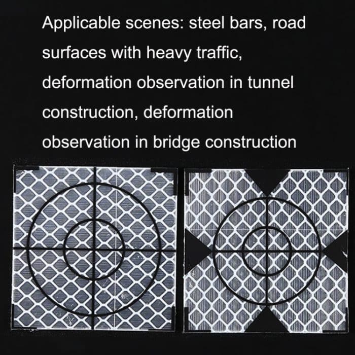 FP001 100 Stück Diamond Tunnel Mapping Reflektierende Aufkleber Überwachung Messpunkt Aufkleber, Größe:, 20x20mm, 30x30mm, 40x40mm, 50xx50mm, 60x60mm, 20x20mm With Triangle, 30x30mm With Triangle, 40x40mm With Triangle, 50x50mm With Triangle... – Bild 5