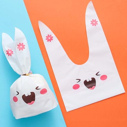 1 Beutel mit Cartoon-Hasenohren, Geschenkverpackung, Taschen für Süßigkeiten, Backen, Schneeflocken, Kekse, 10x17cm, 13x23cm