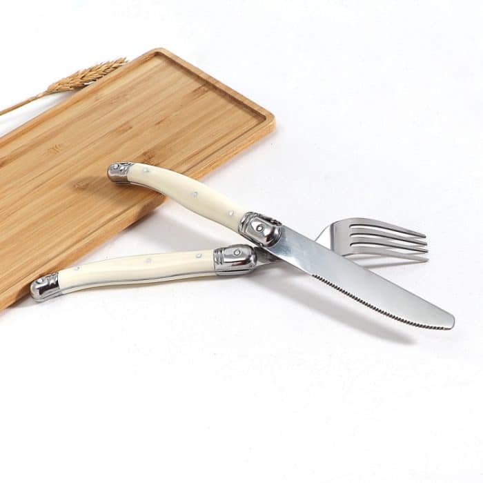 Edelstahl-Messer-Gabel-Löffel-Set mit Kunststoffgriff, westliches Geschirr, 3 In 1, 4 In 1, 6 Knives, 6 Forks, 6 Spoons, 6 Tea Spoons – Bild 2