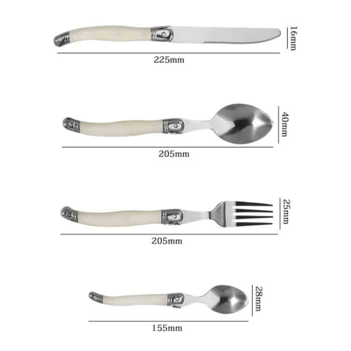 Edelstahl-Messer-Gabel-Löffel-Set mit Kunststoffgriff, westliches Geschirr, 3 In 1, 4 In 1, 6 Knives, 6 Forks, 6 Spoons, 6 Tea Spoons – Bild 3
