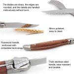 Messer- und Gabelbesteck aus Edelstahl mit Palisandergriff, Spezifikation:, 1 Knife, 1 Fork, 3 Knives + 3 Forks – Bild 4