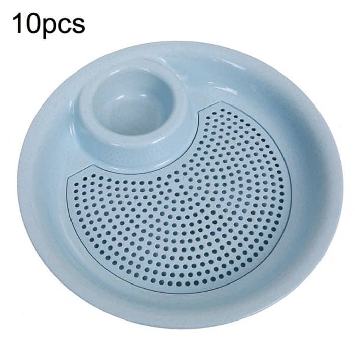 10 Stück mit Geschmacksschale, Knödelteller, Weizenstroh, doppellagige Abtropfschale – Bild 1