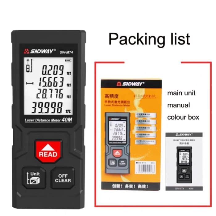 Infrarot-Entfernungsmesser Hochpräziser elektronischer Lineal-Laser-Entfernungsmesser, 40m – Bild 6