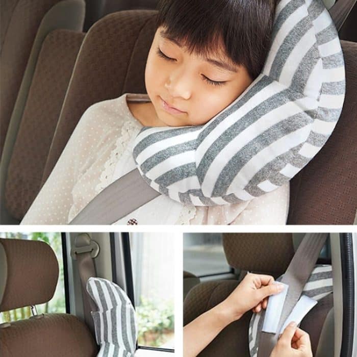 2 Stück Kinder Nacken Kopfstütze Bequeme Schulterabdeckung Auto Nackenschutz Kissen, 2pcs (Gray Stripe), 2pcs (Brown Stripe), 2pcs (Pink Stripe), 2pcs (Green Stripe), 2pcs (Blue Gray Strip), 2pcs (Gray Strip), 2pcs (Green Strip), 2pcs (Coffee Strip) – Bild 6
