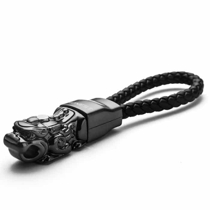 Geflochtener Lederseil-Brave-Truppen-Schlüsselanhänger mit LED-Lichtmetallanhänger, Leather Rope Black, Leather Rope White, Leather Rope Golden, Leather Rope White+Gray, Leather Rope Golden +Orange – Bild 2