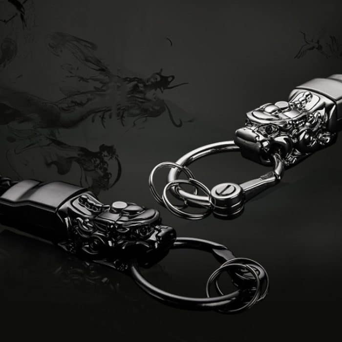 Geflochtener Lederseil-Brave-Truppen-Schlüsselanhänger mit LED-Lichtmetallanhänger, Leather Rope Black, Leather Rope White, Leather Rope Golden, Leather Rope White+Gray, Leather Rope Golden +Orange – Bild 3